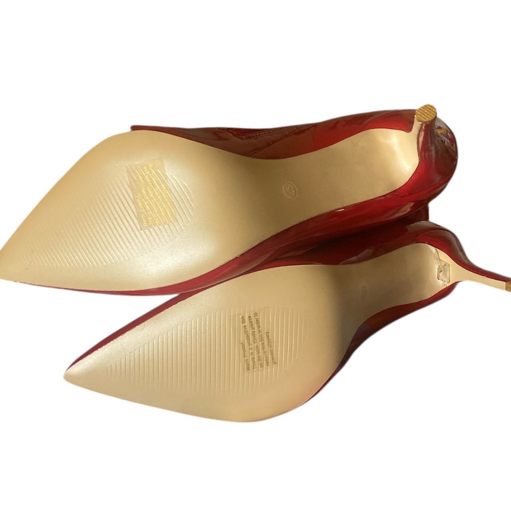 Glossy Red Over-the-Knee Stiletto Boots NWOB 43 - Picture 3 of 5